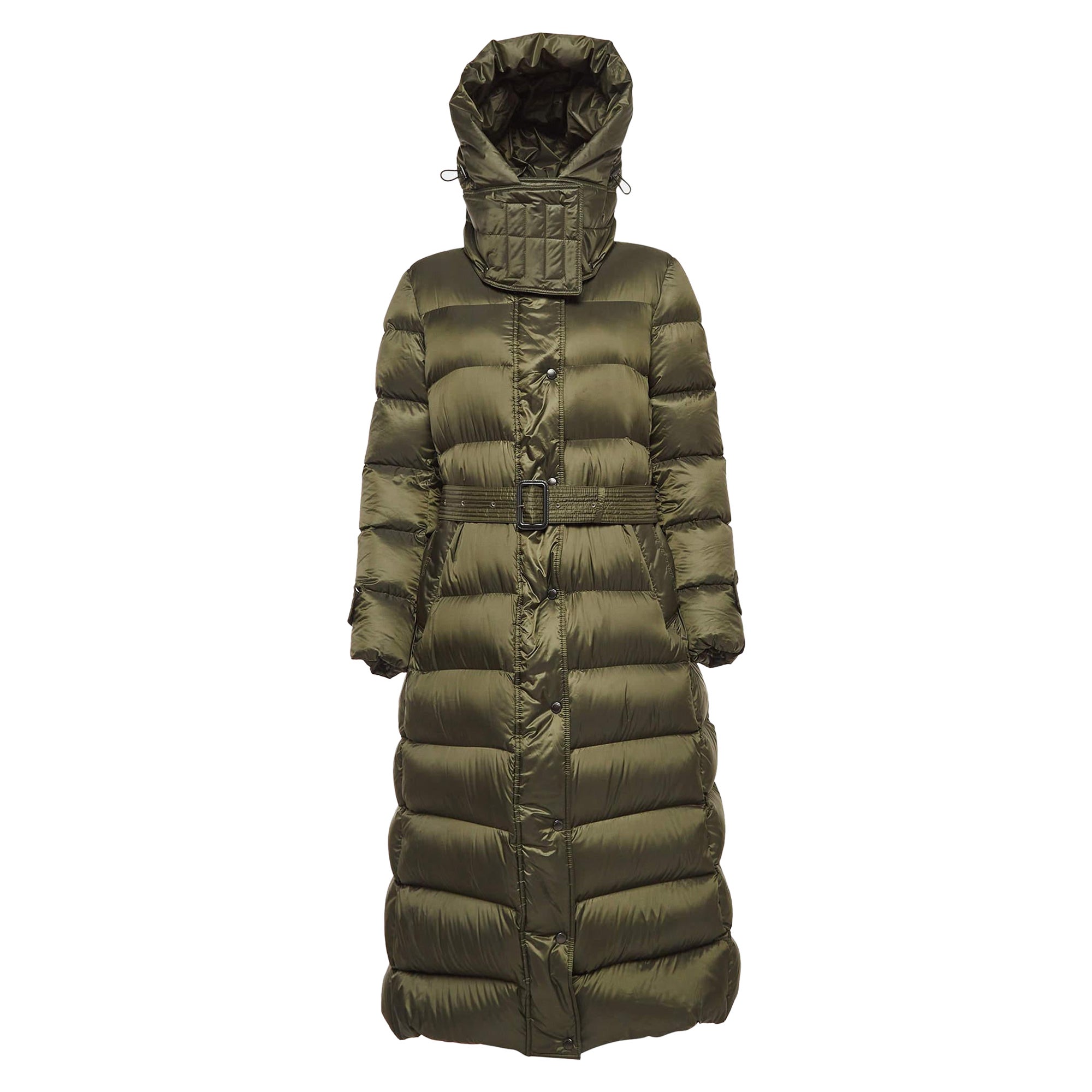 Burberry Greene & Greene Synthetic Quilted Puffer Down Coat M.
