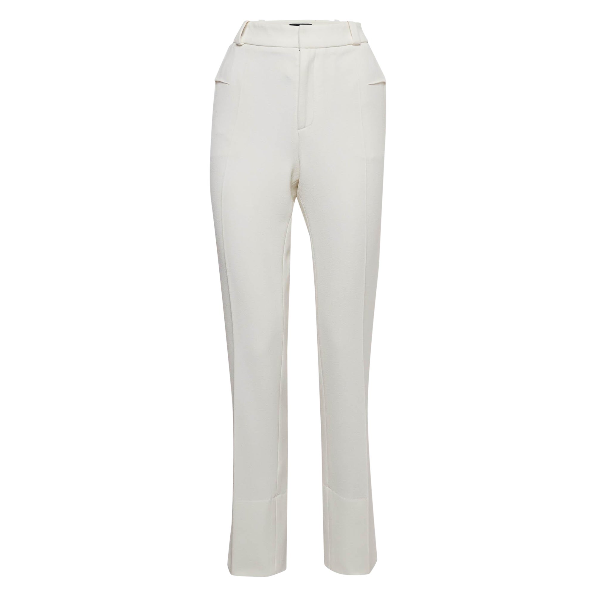 Roland Mouret X Net a Porter Pantalones rectos de crepé blanco roto M