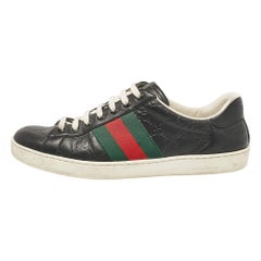 Gucci Black Guccissima Leather Ace Sneakers Size 41.5