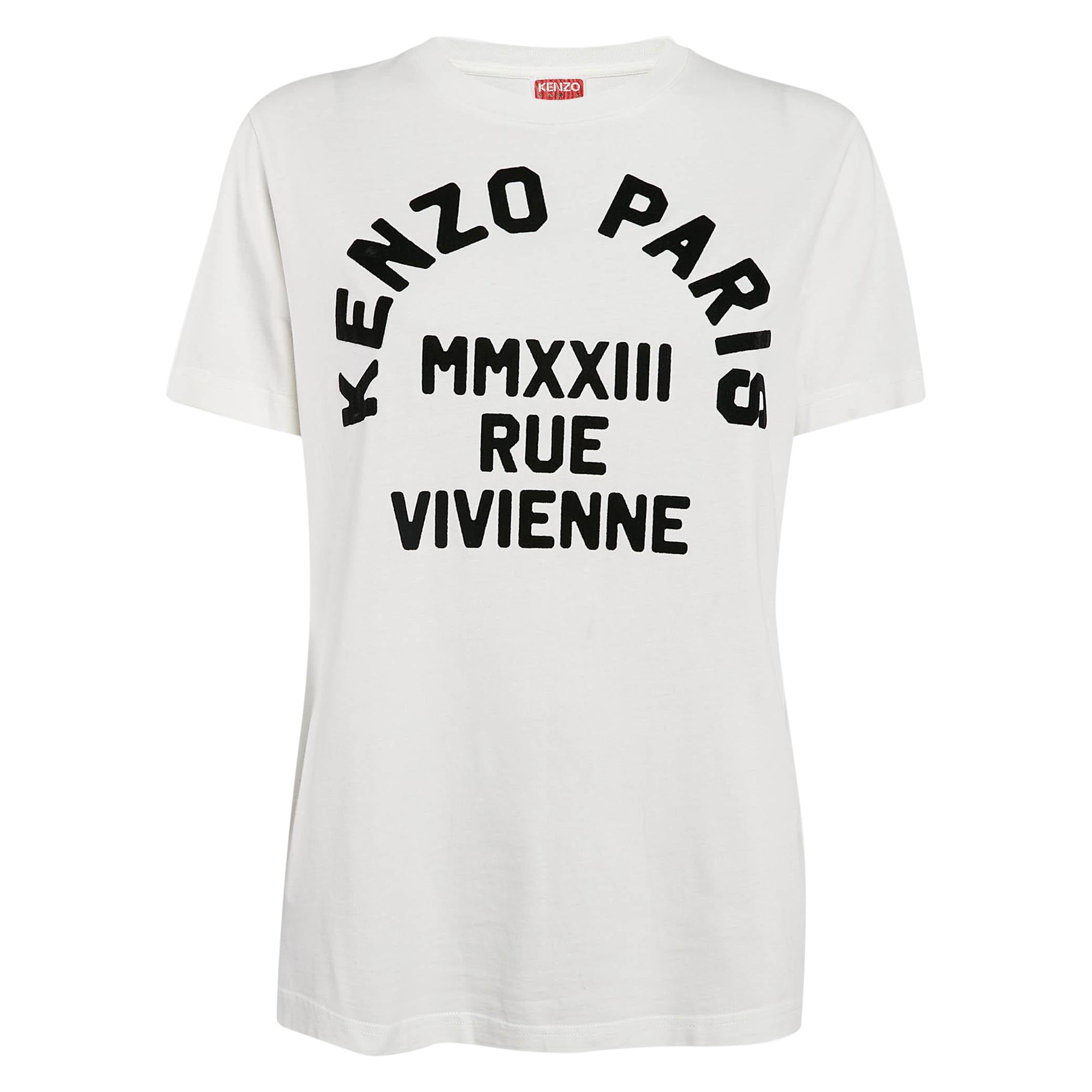 T-shirt Kenzo blanc imprimé horloge S