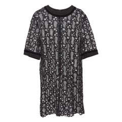 Gucci Black GG Macrame Lace Short Dress M