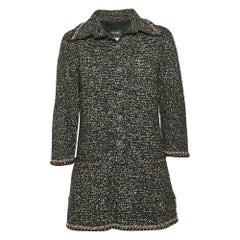 Chanel Black Tweed Chain Detail Mini Dress S