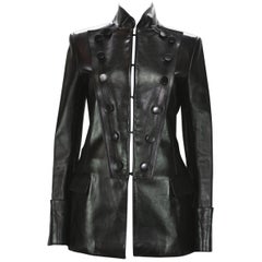 Neu Tom Ford für Yves Saint Laurent H/W 2001 Leder-Militärjacke aus Leder It 38