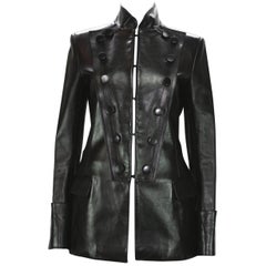  Neu Tom Ford für Yves Saint Laurent H/W 2001 Leder-Militärjacke aus Leder It 38