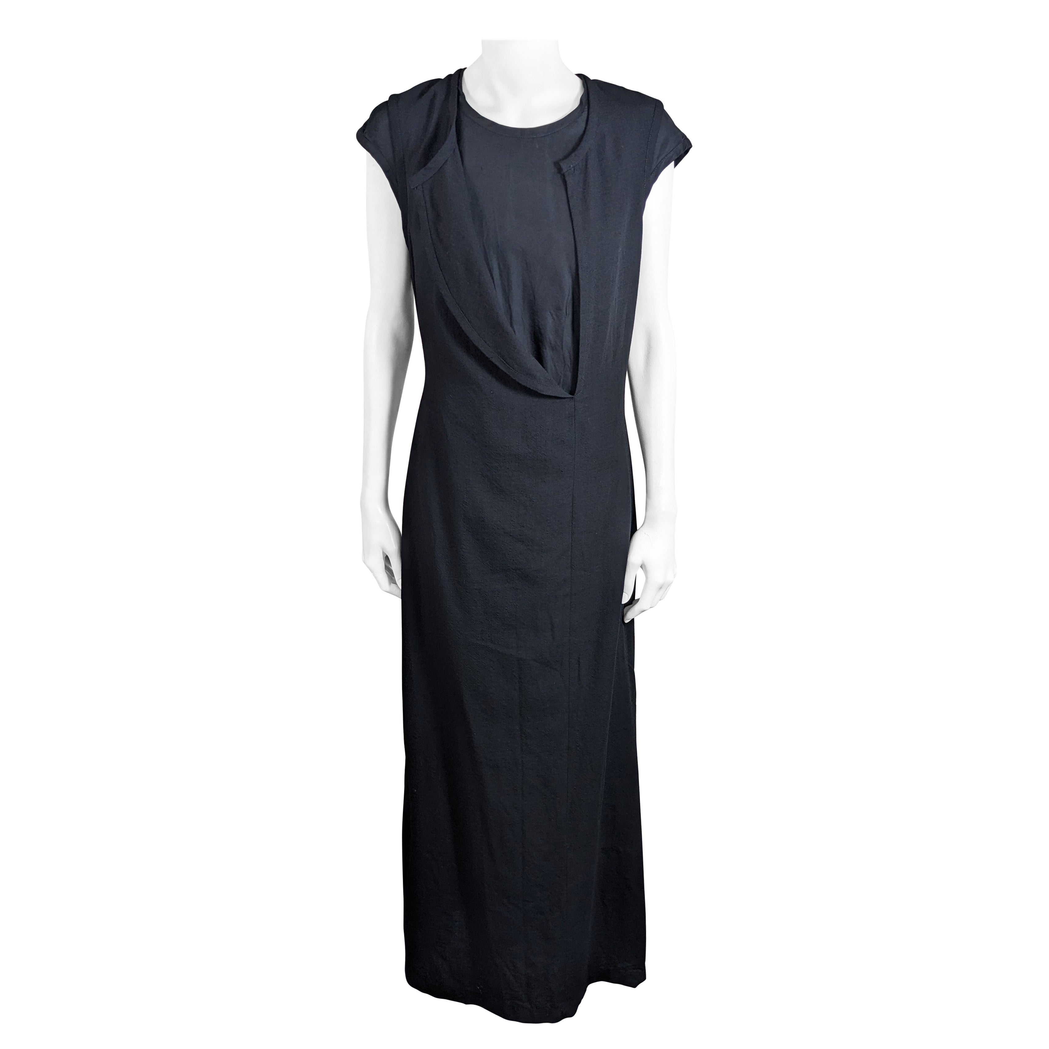 Japanese Long Wool and Rayon Double Dress For Sale