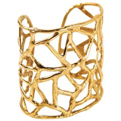 Africa Gold-Plated Bronze Cuff Bracelet