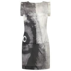 GIVENCHY Couture S/S 1999 ALEXANDER McQUEEN Black White Abstract Eye Print Dress 5