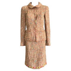 UNWORN Chanel Multicolor Lesage Fringed Fantasy Sequin Tweed Skirt Suit 36