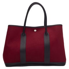 Hermes Toile Negonda Garden Party 30 TPM Rouge Tote Bag