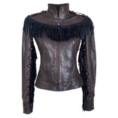 Chanel 14K$ Paris / Dallas Leather Fringe Jacket 38 FR