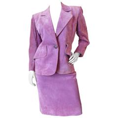 1980s Saint Laurent, Yves Power Lilac Suede Set 10
