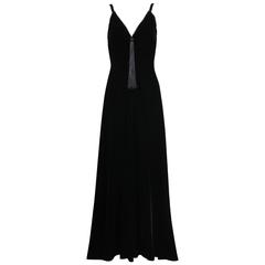 Givenchy Haute Couture Black Silk Velvet Evening Gown and Matching Cape No 59129