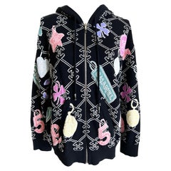 Chanel New 2022 CC Logo Cardigan Hoodie 34 FR