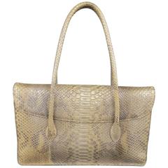 ALAIA Beige Snakeskin Top Handles Shoulder Handbag