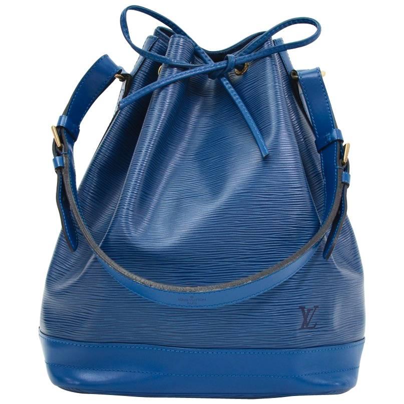 Vintage Louis Vuitton Noe Large Blue Epi Leather Shoulder Bag