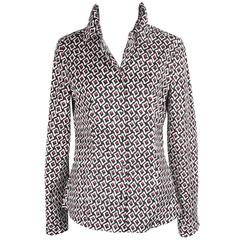 PRADA Geometric Print BUTTON DOWN SHIRT Size 42 3