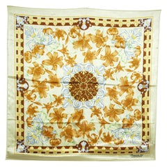 Pierre Balmain Paris François 1er Scarf Yellow Floral Motif