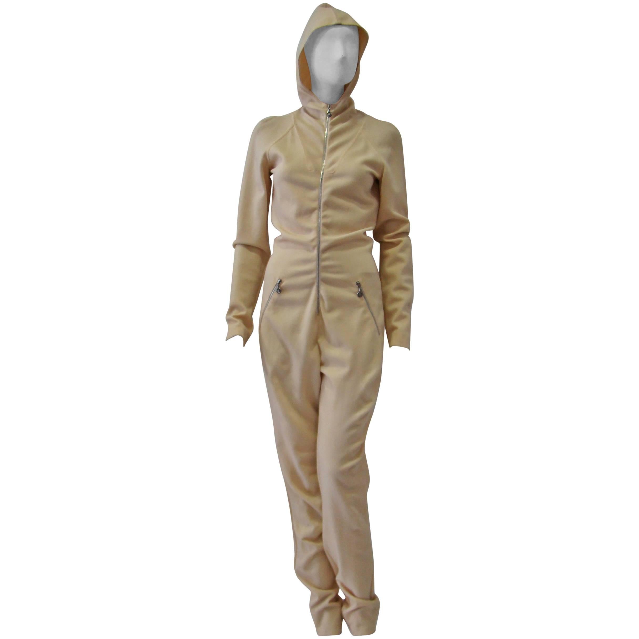 Rare Gianfranco Ferre Hooded Zip Jumpsuit 1990's For Sale