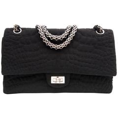 Chanel Large 2.55 Black Fabric Bag 2