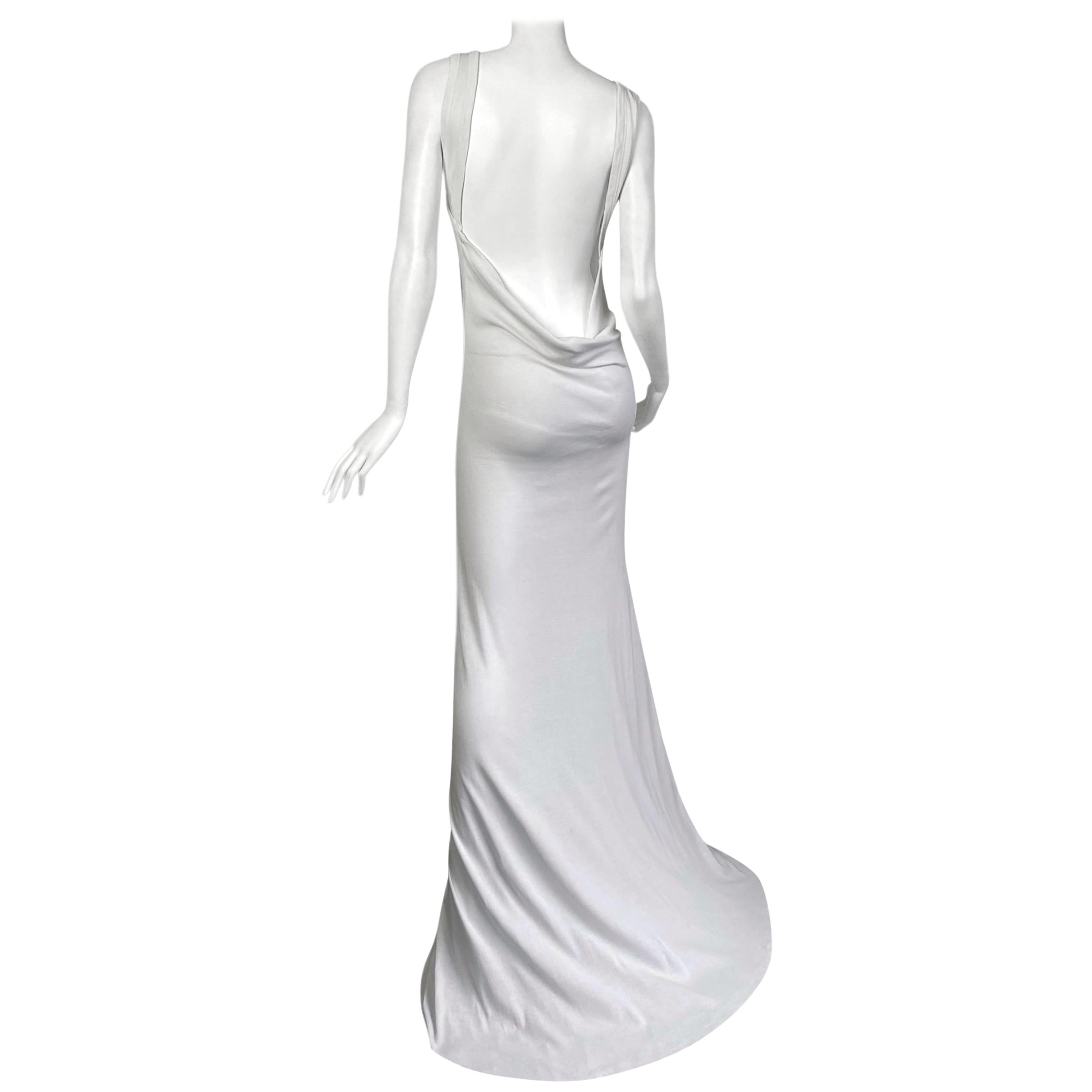 ANN DEMEULEMEESTER Fw2021 WHITE BACKLESS MAXI DRESS For Sale