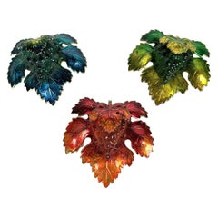 Set of West German Grape Leaf Brooches