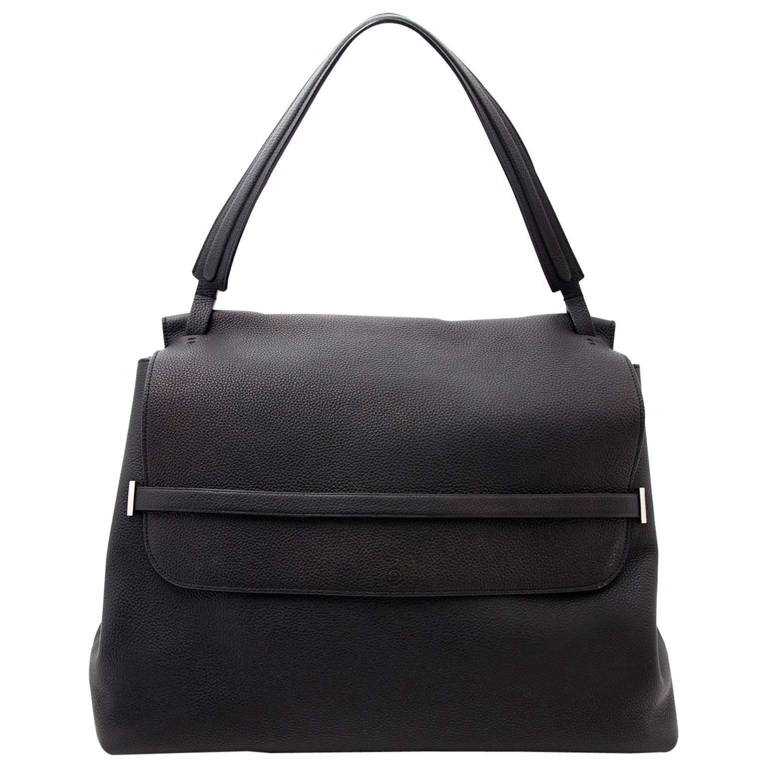  The Row Black Leather Tote