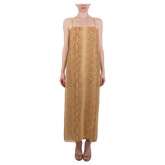 1990S Emanuel Ungaro Snake Print Rayon & Silk Chiffon Dress