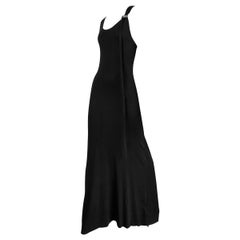 ANN DEMEULEMEESTER Ss 2022 SCHWARZES BACKLESS MAXI-KLEID
