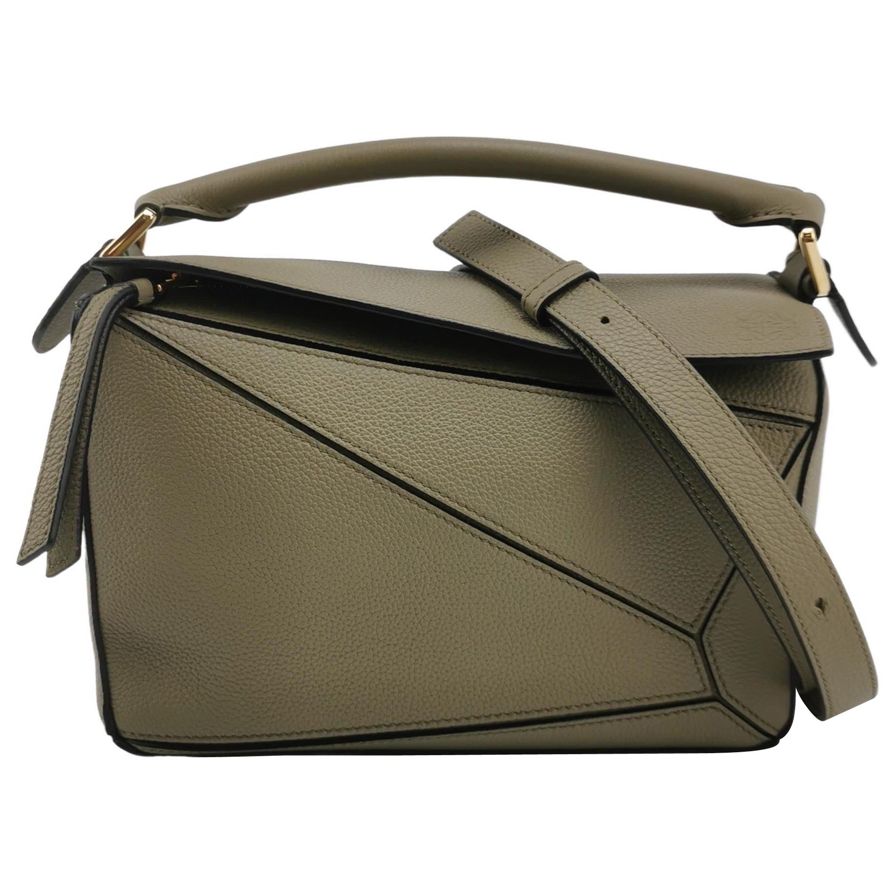 Loewe Puzzle Small Green Calfskin Leather Crossbody Bag