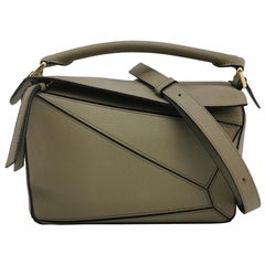 Loewe Puzzle Small Green Calfskin Leather Crossbody Bag