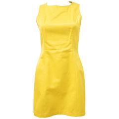 Moschino Jeans Yellow Fitted Mini Dress 1990’s