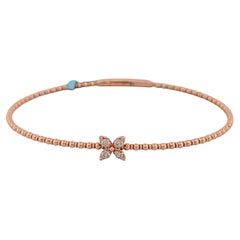 Frances 14k Rose Gold .17 CTW Diamond Butterfly Bracelet Dainty Butterfly