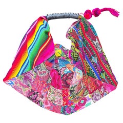Vintage OOAK Bohemian Needlepoint Hand Embroidered XL 2000s Boho Hobo Bag