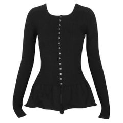 1993 YOHJI YAMAMOTO jersey de lana negro con peplum