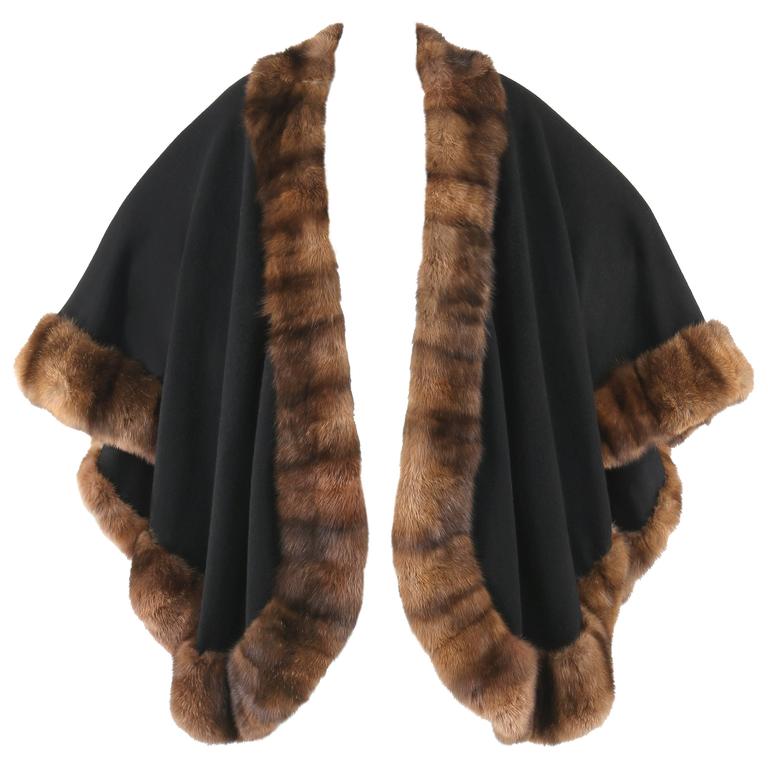 shawl wrap with fur trim