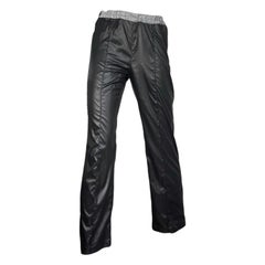 CHANEL SS1999 by KARL LAGERFELD BLACK NYLON REFLECTIVE HEM WIDE PANTS