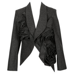 nuevo 2013 COMME DES GARCONS chaqueta gris con motivo rosa oversize