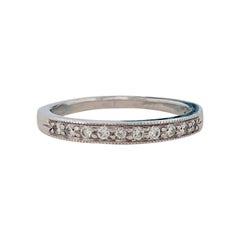 Livia 10k White Gold Wedding Band With .09 Ctw With Natural Round Diamonds