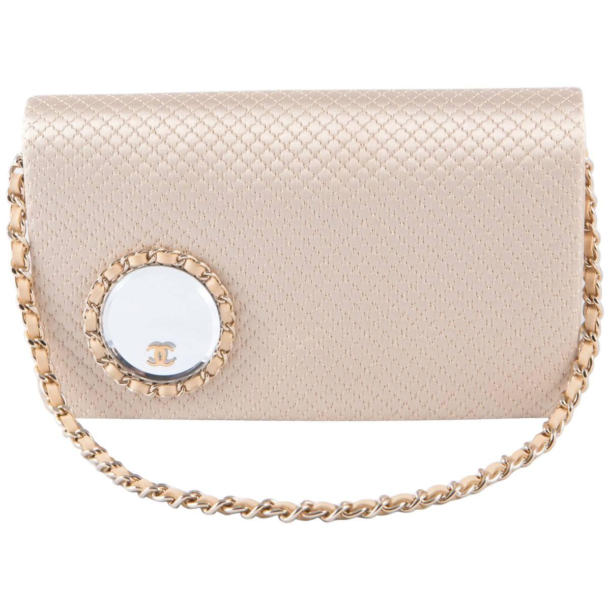 Evening Chanel Satin Quilted Clutch