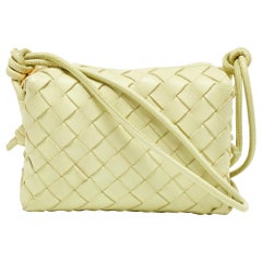 Bottega Veneta Lime Yellow Intrecciato Leather Mini Loop Camera Bag
