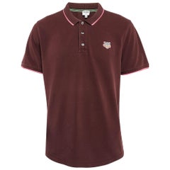 Kenzo Polo en coton bourgogne patchwork tigre XL