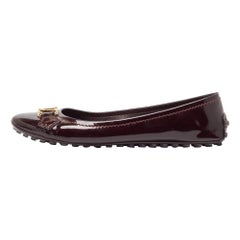Louis Vuitton: ballerine Oxford in pelle verniciata borgogna taglia 37.5