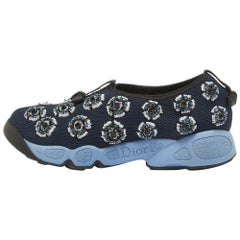 Dior Blue Mesh Fusion Slip On Sneakers Size 34.5