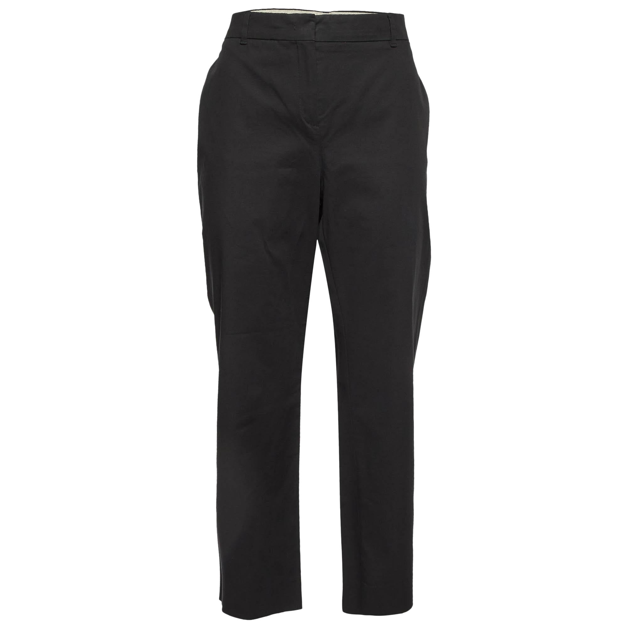 Max Mara Studio Pantaloni sartoriali in cotone nero XL