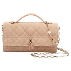 Dior Beige Cannage Mini My Dior Top Handle Bag aus Stoff
