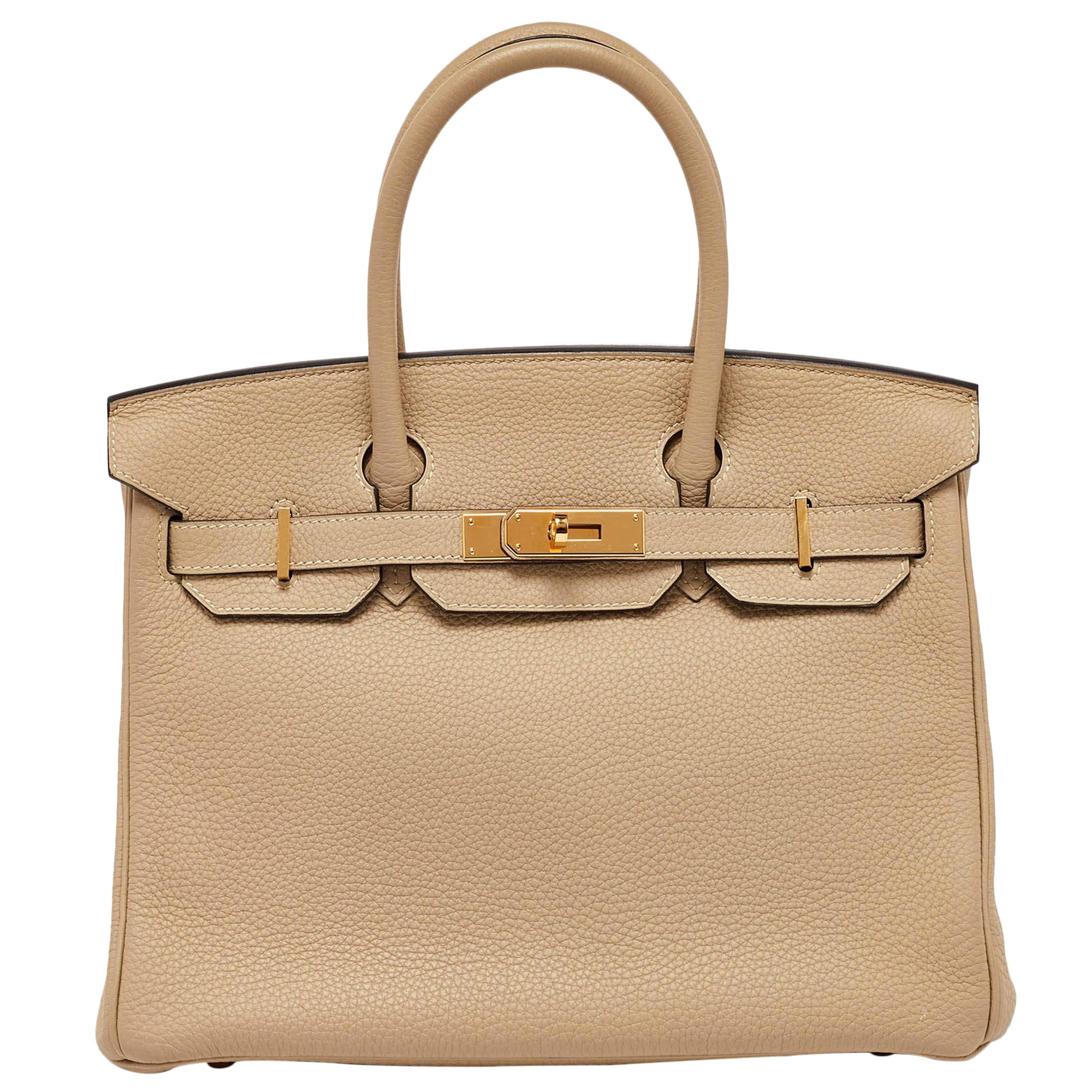 Hermes Trench Togo 30 Tasche aus Birkin aus Leder in Goldausführung