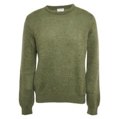 Saint Laurent Paris Maglione girocollo in mohair verde XXL