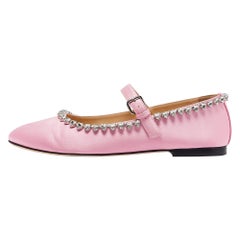 Mach & Mach Pink Satin Audrey Ballet Flats Size 41