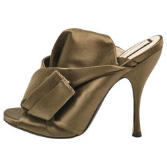 N°21 Olive Green Satin Raso Knot Sandals Size 40