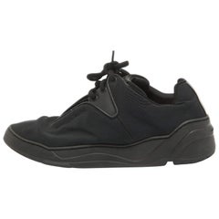 Dior Black Canvas and Leather Lace Up Sneakers Size 39